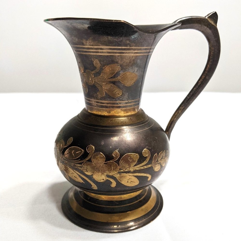 Brass Looking India Pitcher Decorative Use Only